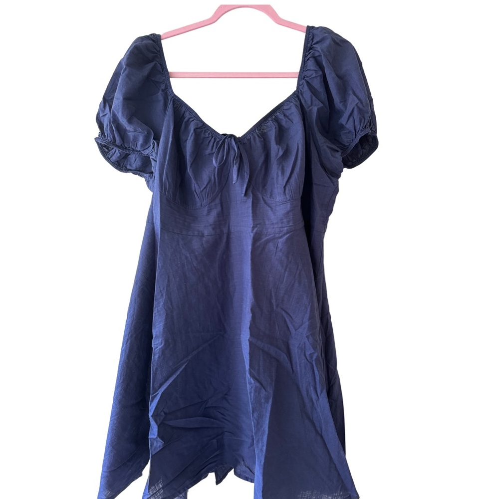 Navy blue off the should plus size dress summer dress in a size 3XL.